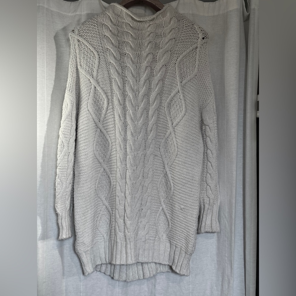 Zara Soft Knit Mini Sweater Dress – Off-White / Ecru (size M)